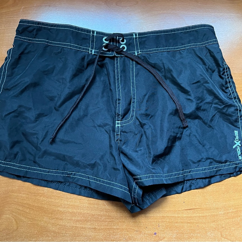 Black Tie Up Swim Shorts